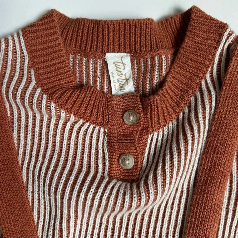 Tun Tun Baby Boy Brown Knit Ribbed Suspender Short Set, Size 12-18  Months